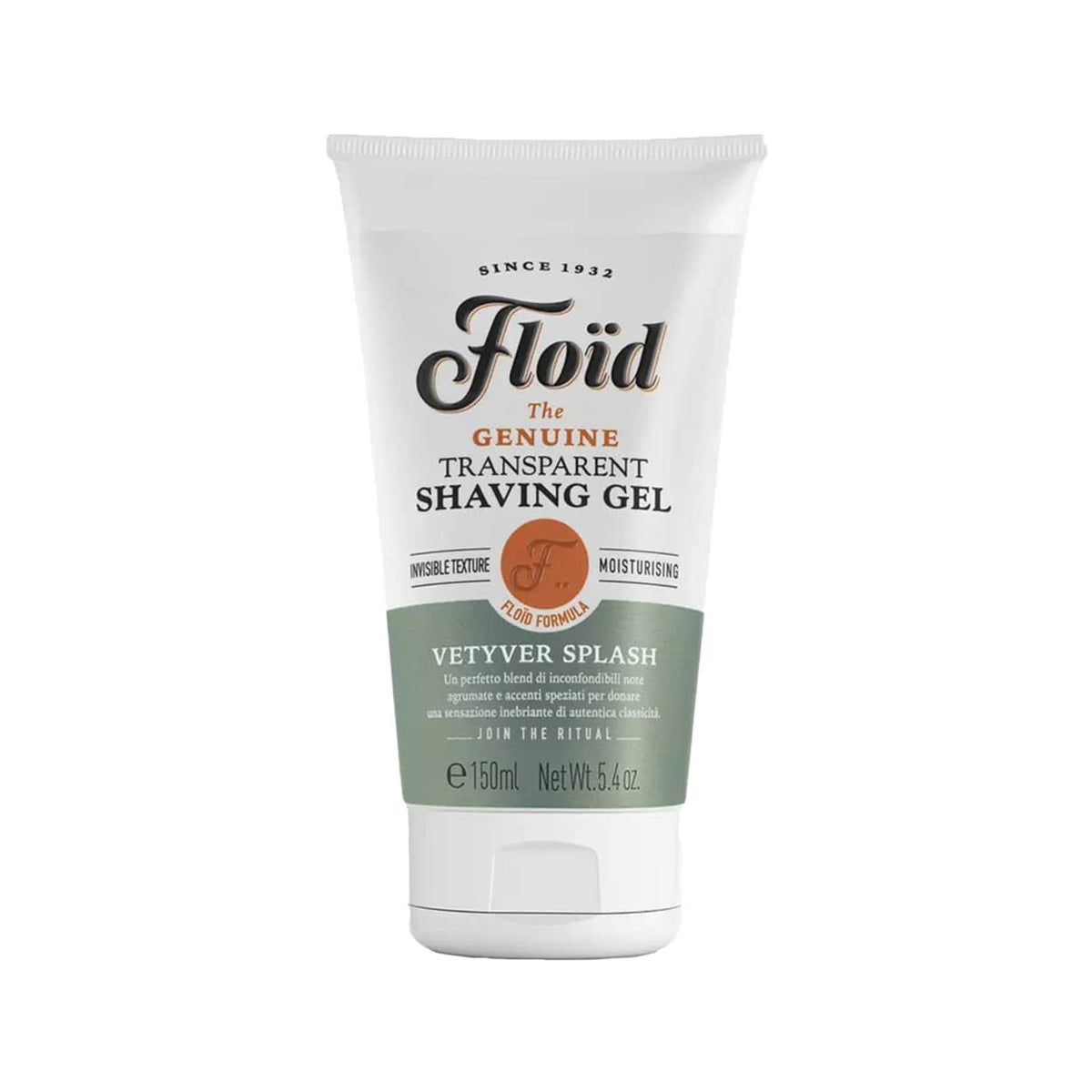 Floid Vetyver Splash Transparent Shaving Gel 150ml - Refreshing Vetiver Scented Shaving Gel for Men and Women