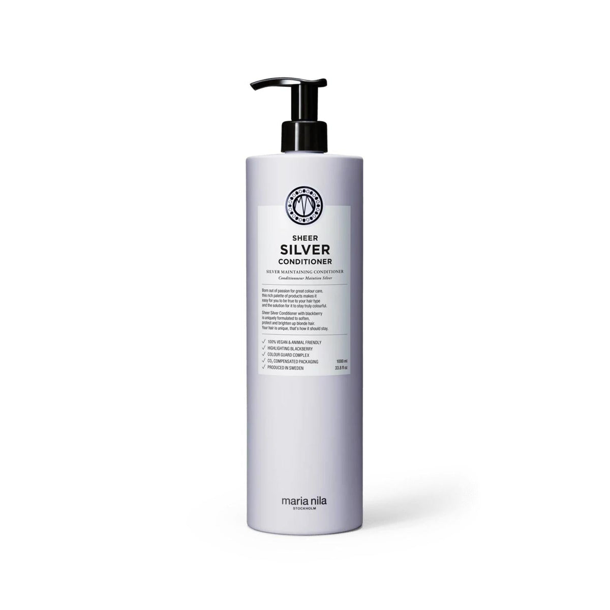 Maria Nila Sheer Silver Hair Conditioner for Blonde & Grey Hair - 1000ml, Nourishing & Color-Enhancing