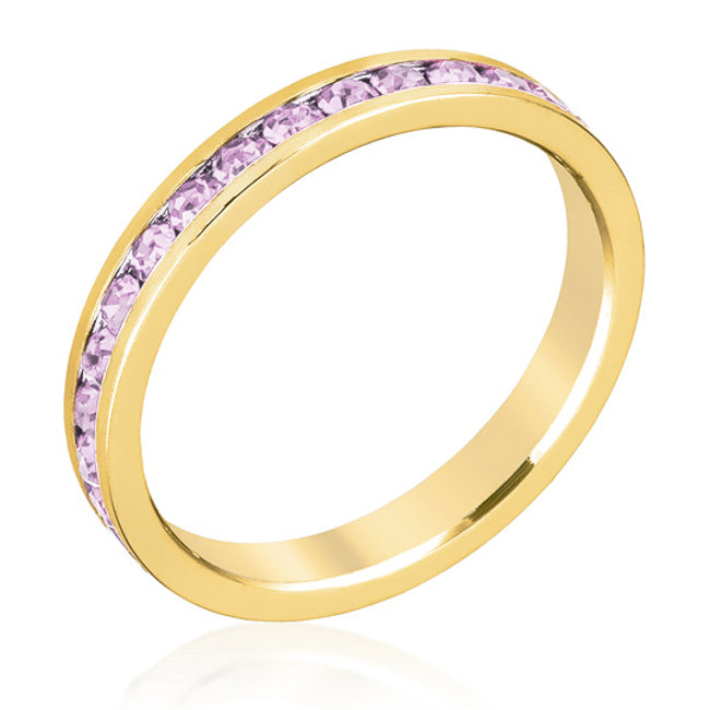 Avera Madeline 0.2ct Simple Crown Stacker Ring in Goldtone