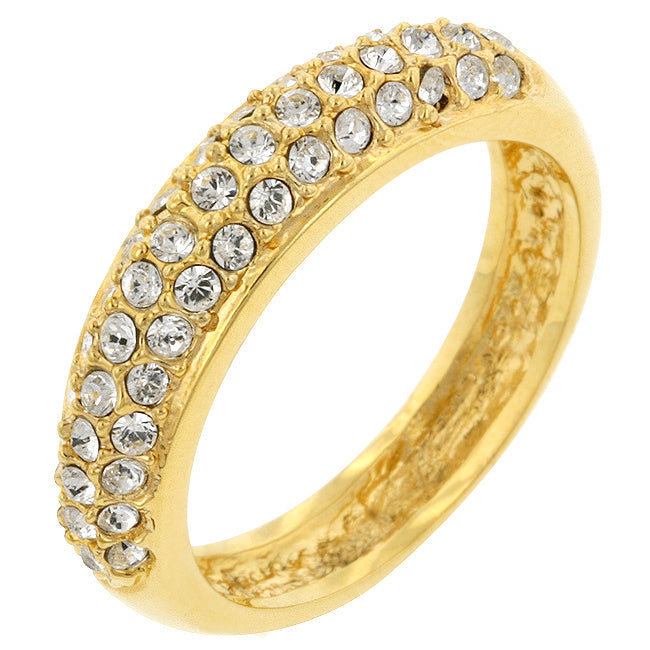 Avera Pave Crystal Band in Radiant Gold Finish