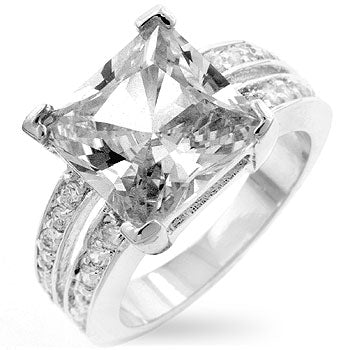 Avera Princess Engagement Ring in Sterling Silver