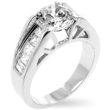 Avera Timeless Engagement Ring In Sterling Silver