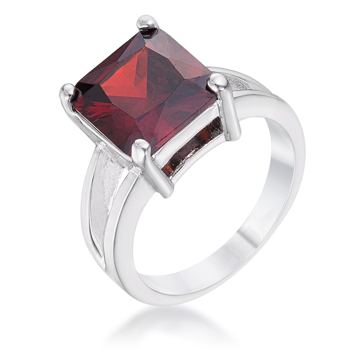 Avera Cubic Zirconia Gypsy Ring In Polished Sterling Silver