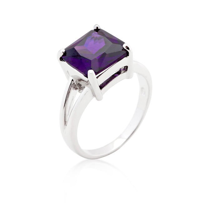 Avera Cubic Zirconia Gypsy Ring In Polished Sterling Silver
