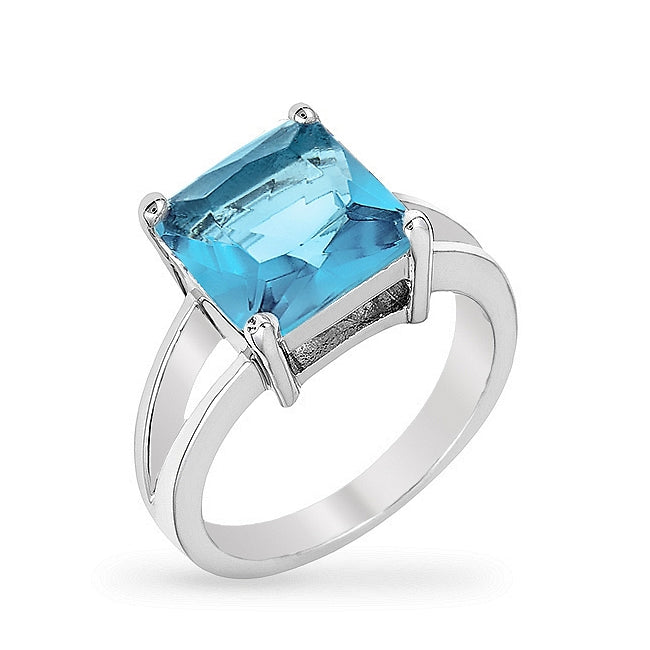 Avera Cubic Zirconia Gypsy Ring In Polished Sterling Silver