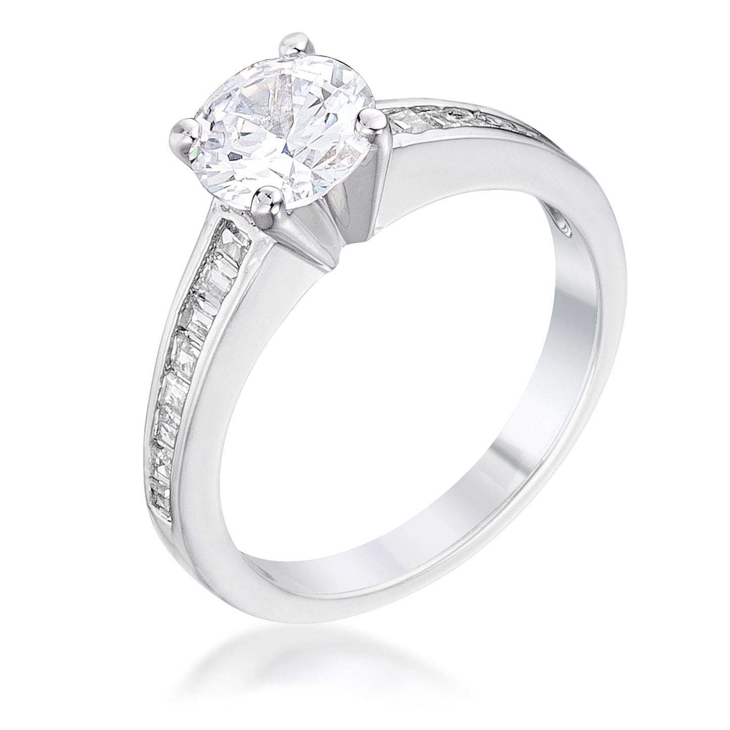 Avera Radiant Brilliance Cubic Zircon Engagement Ring 5 / Silver