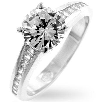 Avera Radiant Brilliance Cubic Zircon Engagement Ring 5 / Silver