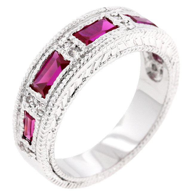 Avera Classic Princess Cut Engagement Ring With Baguette Accents