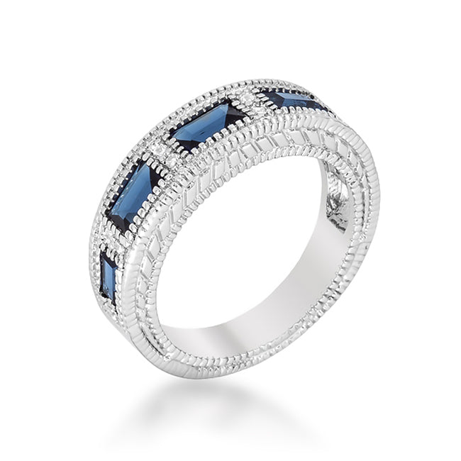 Avera Classic Princess Cut Engagement Ring With Baguette Accents