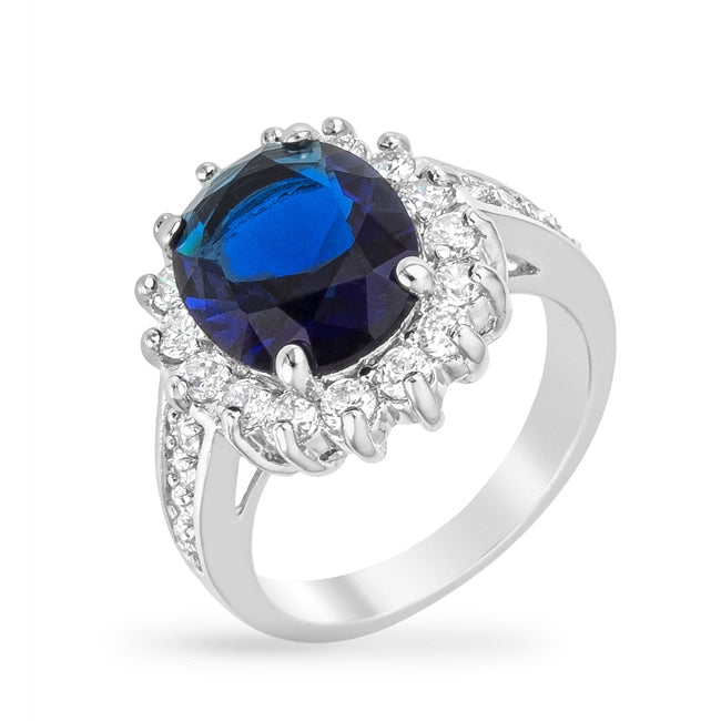 Avera Royal Inspired Round Solitaire Engagement Ring in Silver