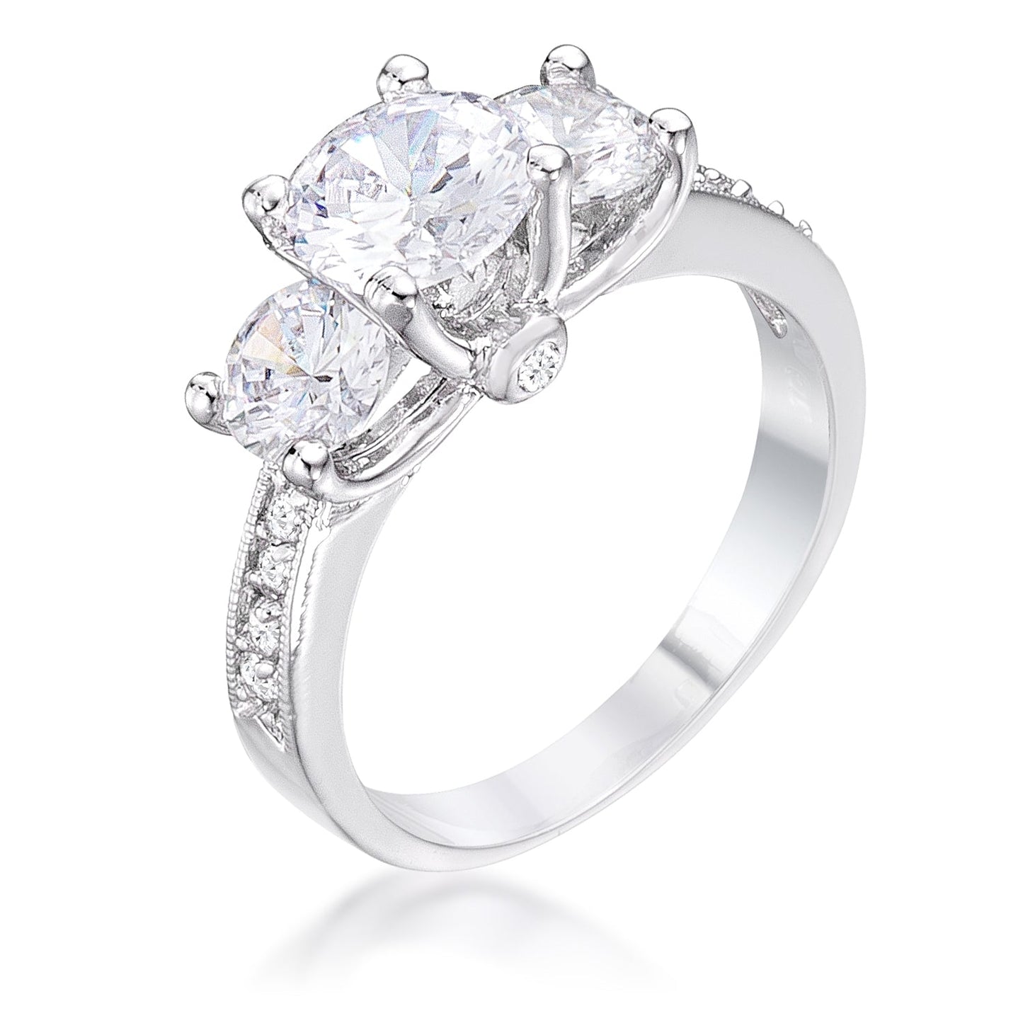 Avera Elizabeth Engagement Ring In Sterling Silver