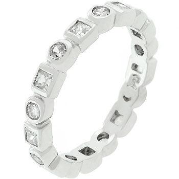 Avera Eternity Stackable Band In Polished Silver