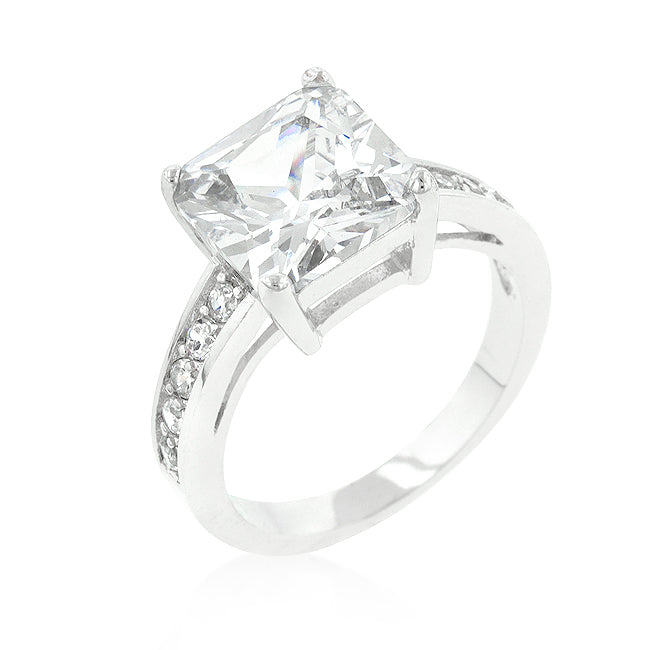 Avera Classic Princess Cut Raised Pave Engagement Ring