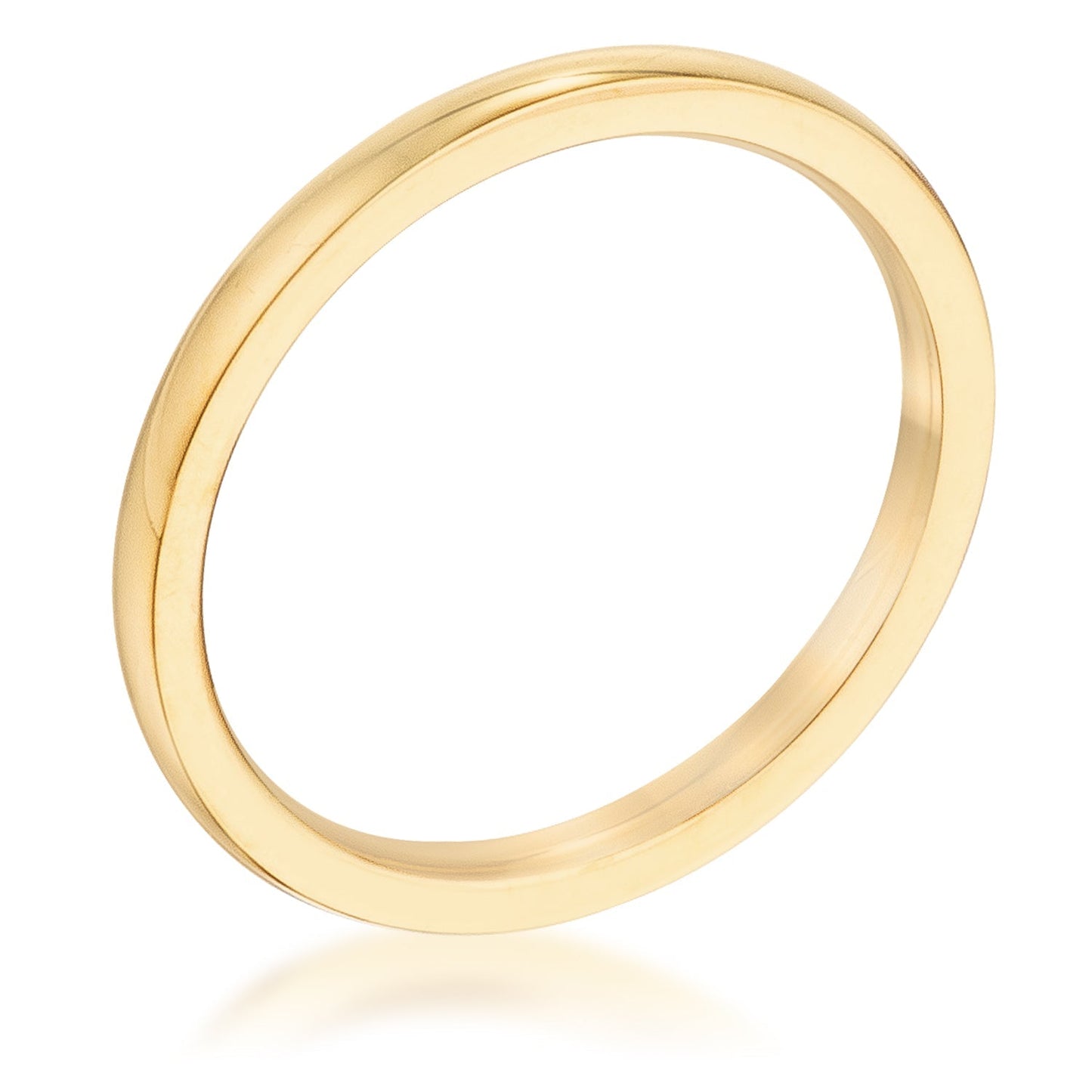Avera Ion Plated Gold Stainless Steel Wedding Band Pink