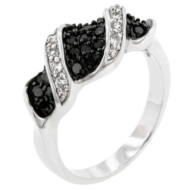 Avera Elegant Cubic Zirconia Swirl Ring In Sterling Silver