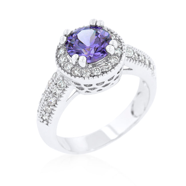 Avera Apple Heart Ring With Green Cubic Zirconia