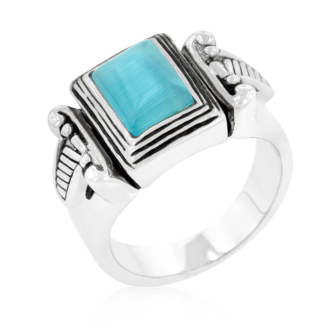 Avera Knotted Simulated Pearl Ring In Polished Silver Tone