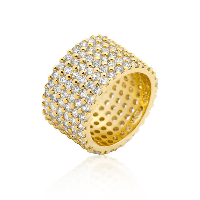 Avera Wide Pave Cubic Zirconia Ring In Black Finish
