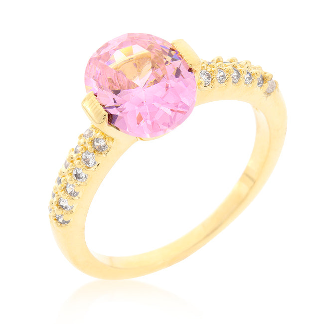 Avera Rock Solid Cubic Zirconia Ring in 18k Gold Plated Finish