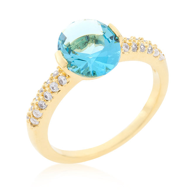 Avera Coronation Engagement Ring In 18k Gold Plated Silver