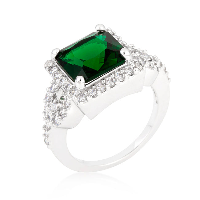 Avera Halo Style Princess Cut Cocktail Ring in Turquoise/Aqua