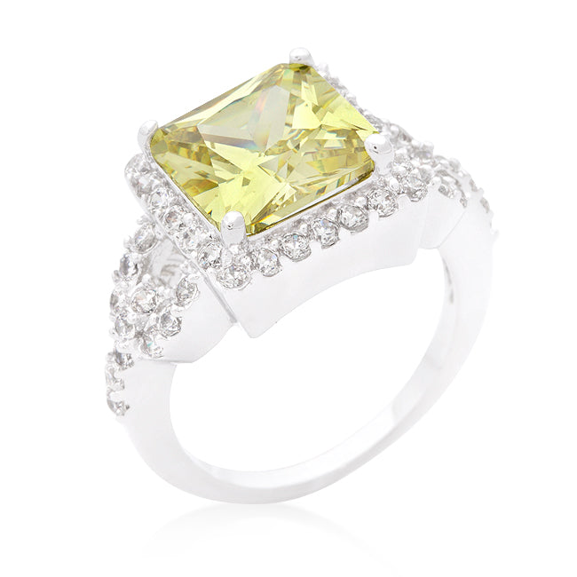 Avera Halo Style Princess Cut Cocktail Ring in Turquoise/Aqua