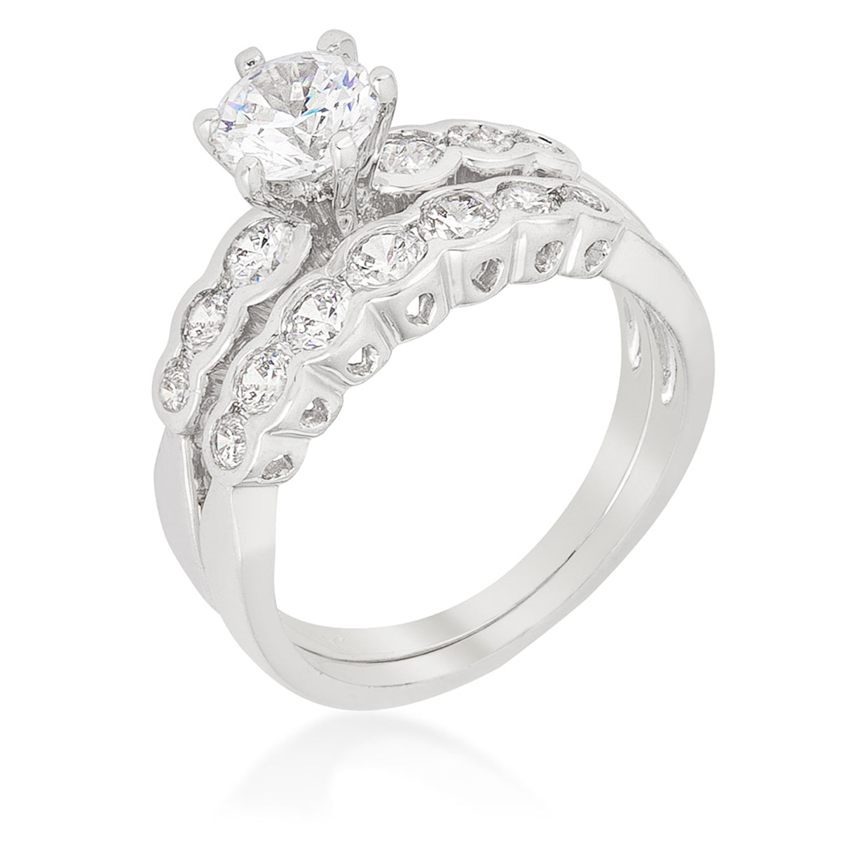 Avera Graduated Wedding Set 5 / Silver Eternity Band Collection