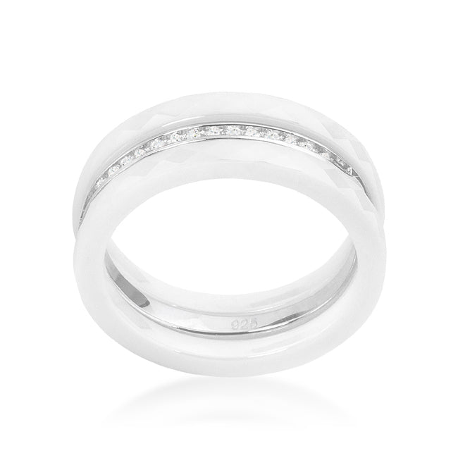 Avera Gatsby Engagement Ring In Polished Silver Finish