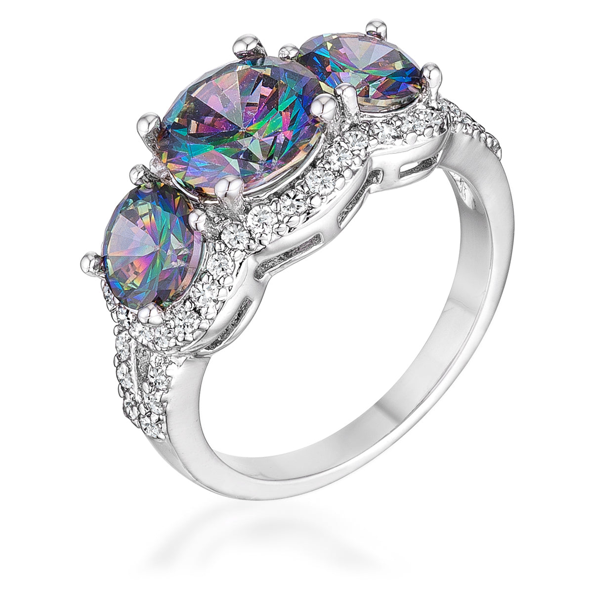 Avera Garnet Classic Trio Ring in Dark Red