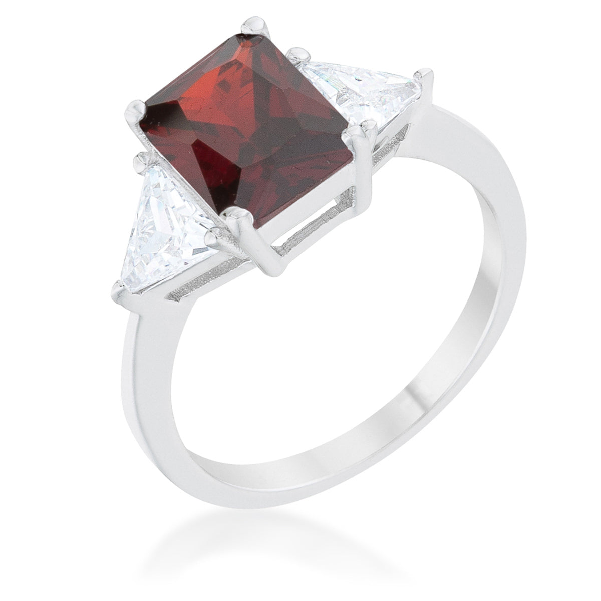 Avera Classic Princess Cut Engagement Ring With Baguette Accents