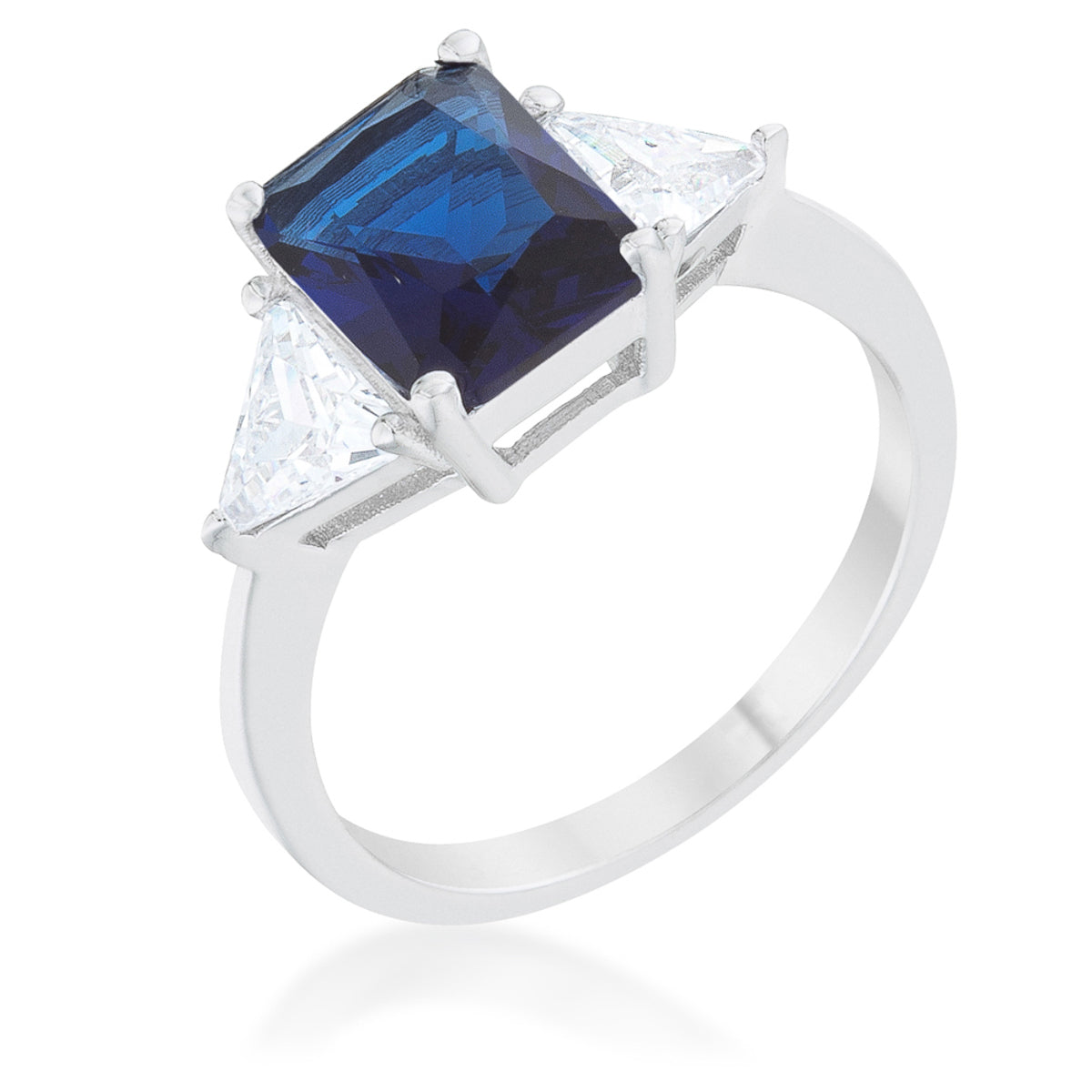 Avera Classic Princess Cut Engagement Ring With Baguette Accents