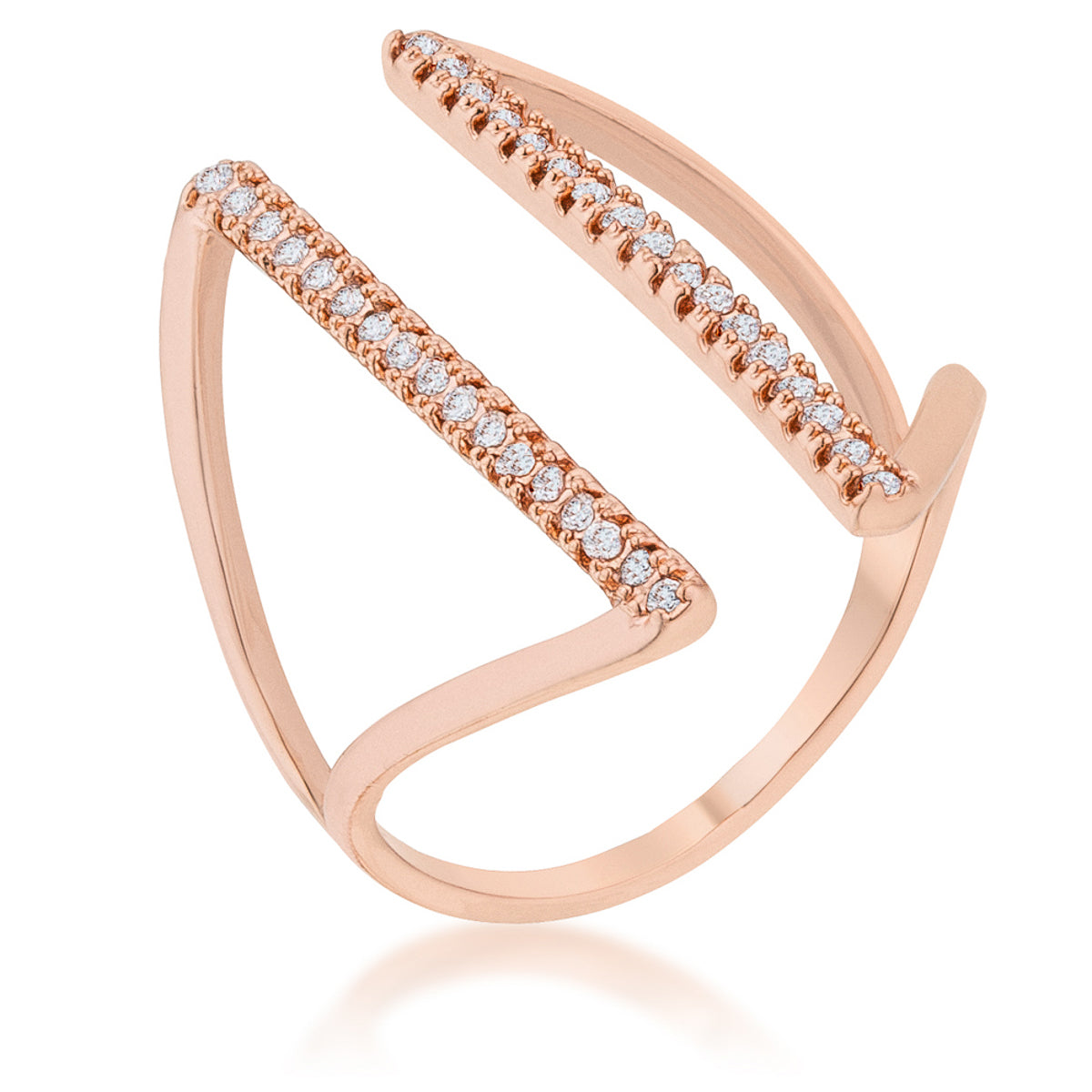 Avera Jena 0.2ct Cubic Zirconia Delicate Parallel Ring