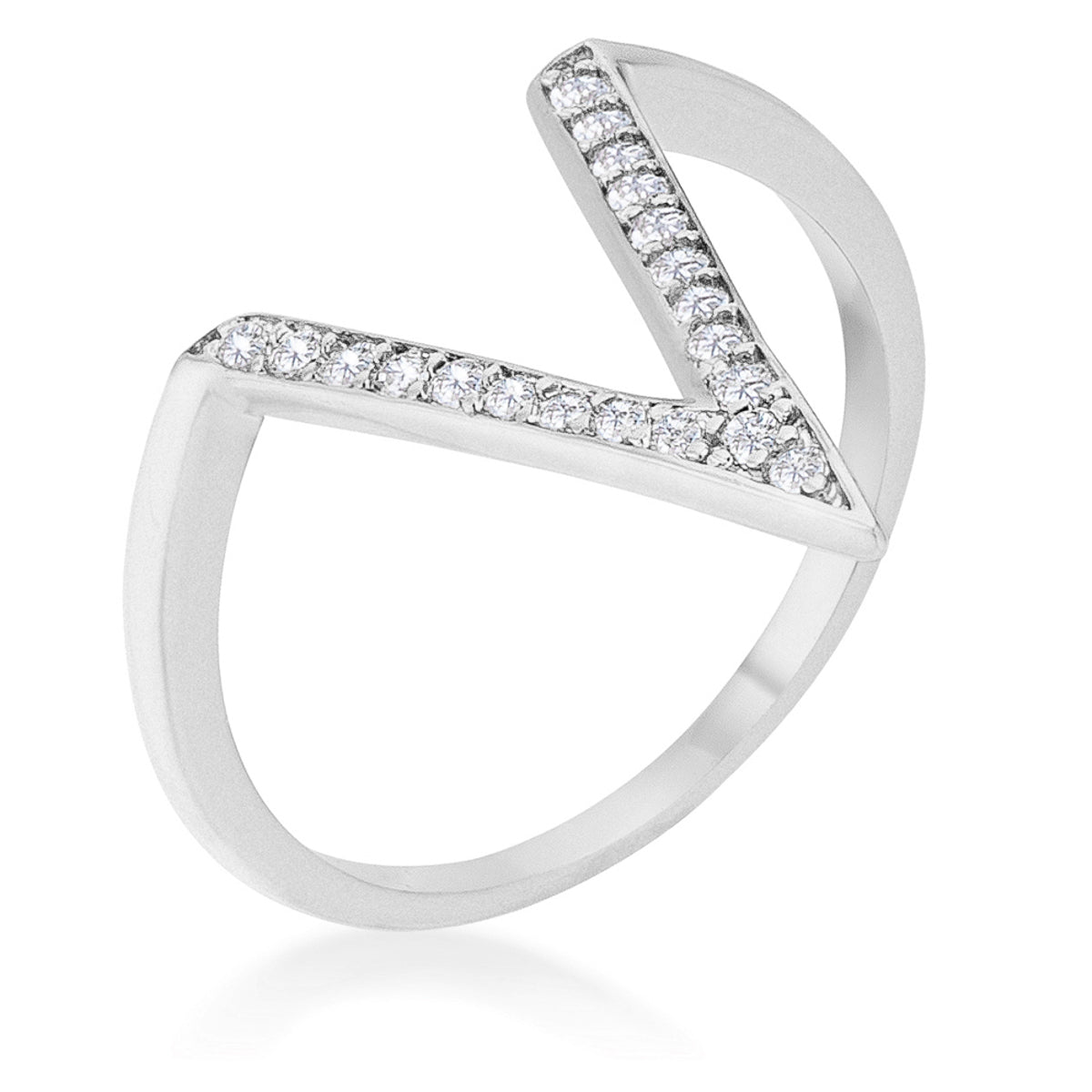 Avera Michelle 0.2ct Cubic Zirconia Delicate V-Shape Ring