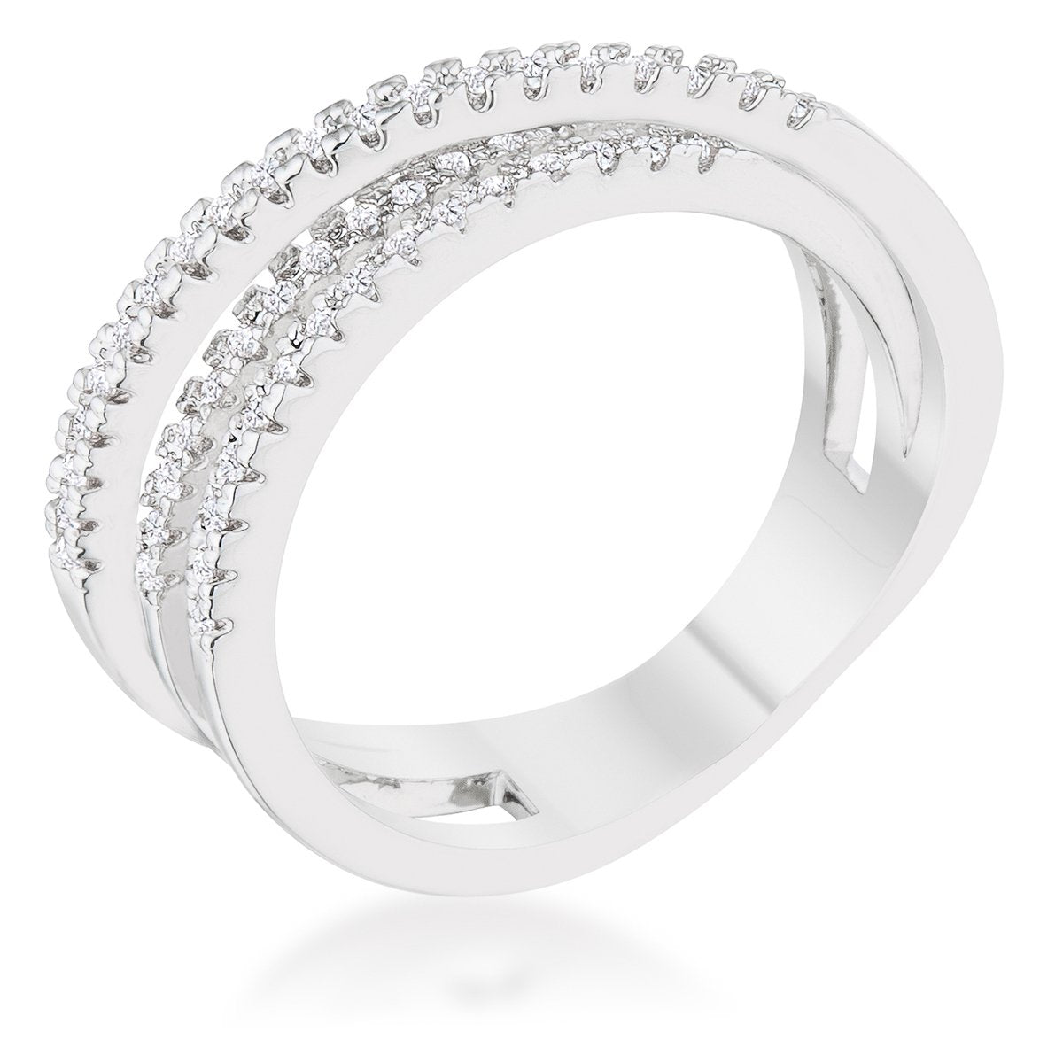 Avera Laurie 0.2ct Cubic Zirconia Contemporary Trio Band Ring