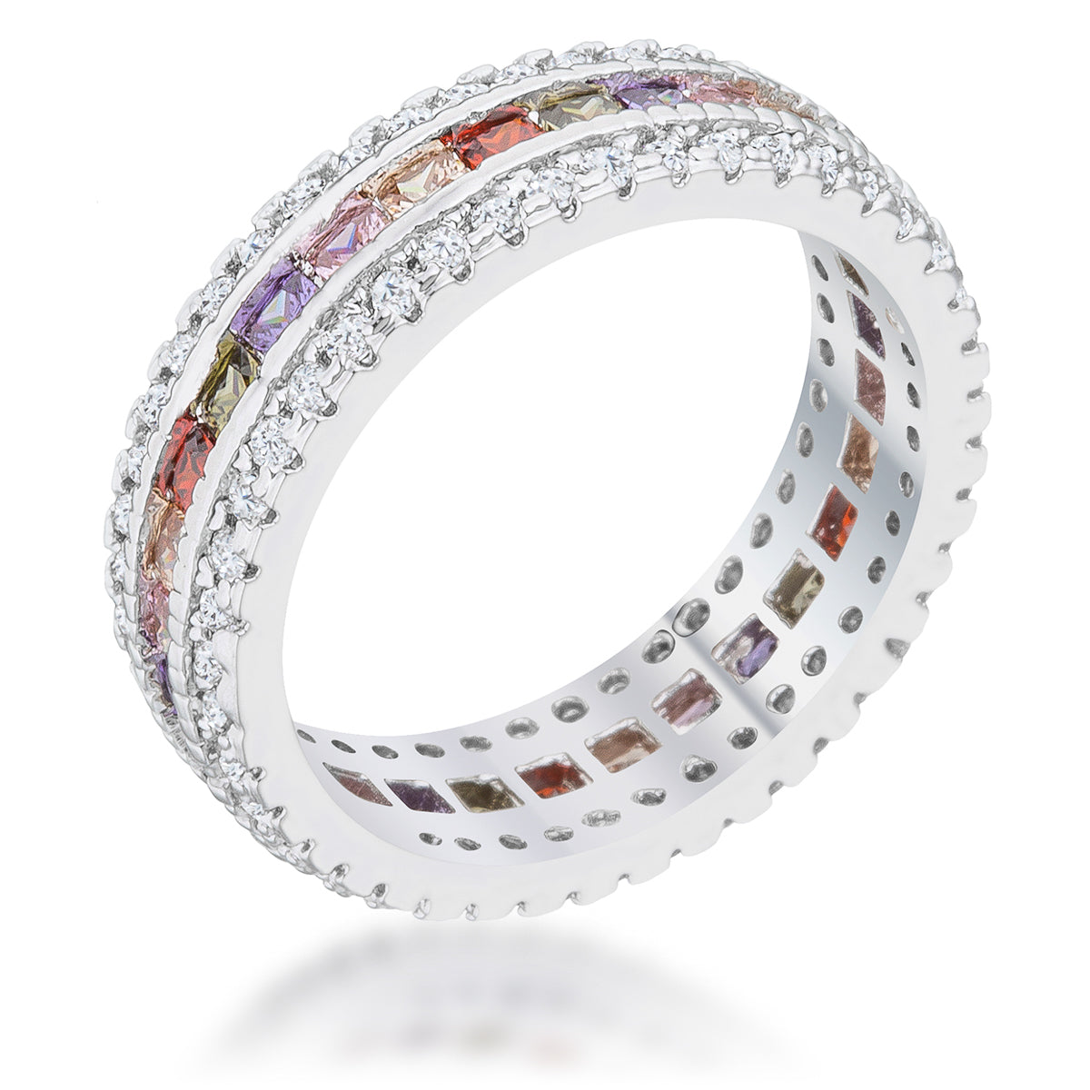 Avera Paula 1.75ct Multicolor Cubic Zirconia Classic Band Ring
