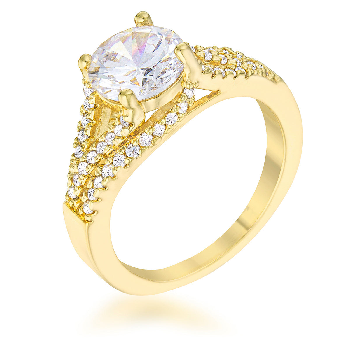 Avera Irine 2.3ct Cubic Zirconia 14k Gold Classic Ring