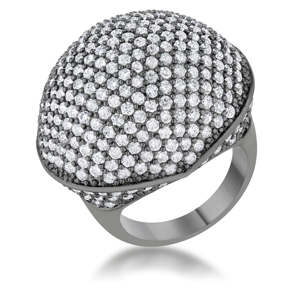 Avera Dara 4.75ct Cubic Zirconia Hematite Dome Cocktail Ring