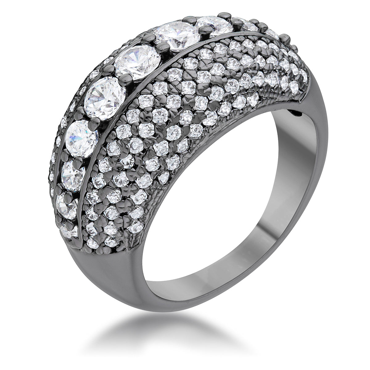 Avera Krista 1.5ct Cubic Zirconia Hematite Contemporary Cocktail Ring