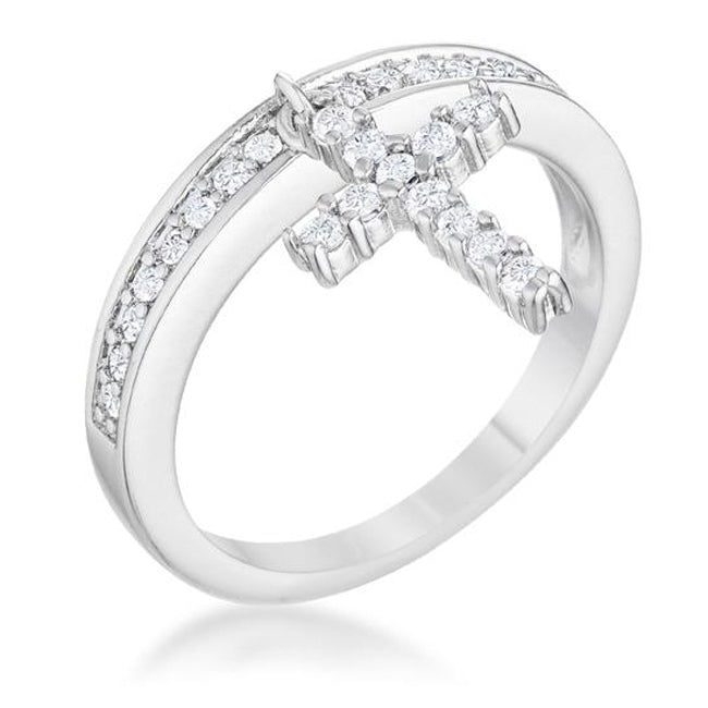 Avera Christine 0.2ct Cubic Zirconia Cross Charm Ring