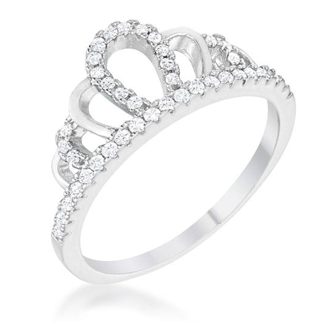 Avera Madeline 0.2ct Simple Crown Stacker Ring in Goldtone