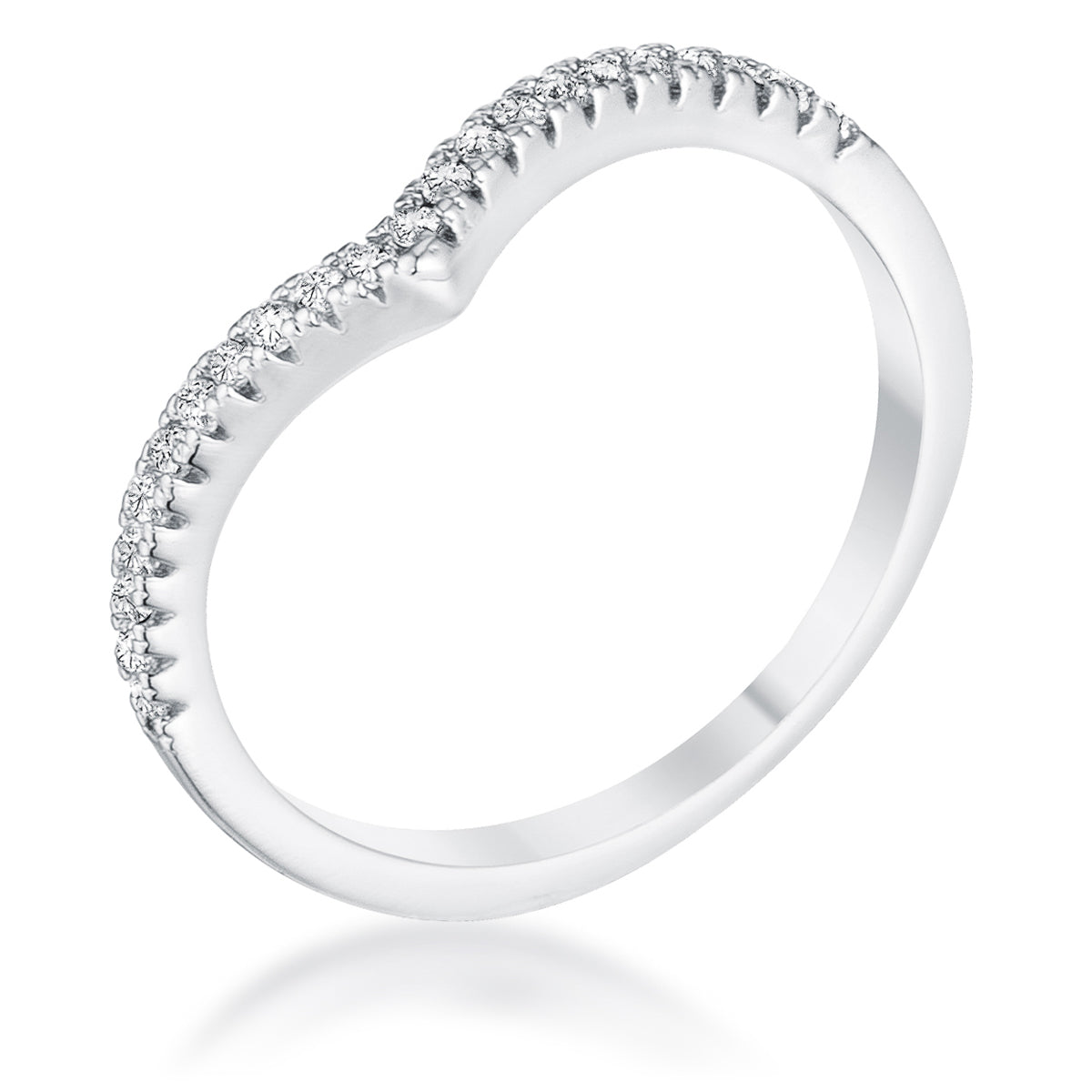 Avera .22Ct Chevron Ring With Cubic Zirconia In Pink