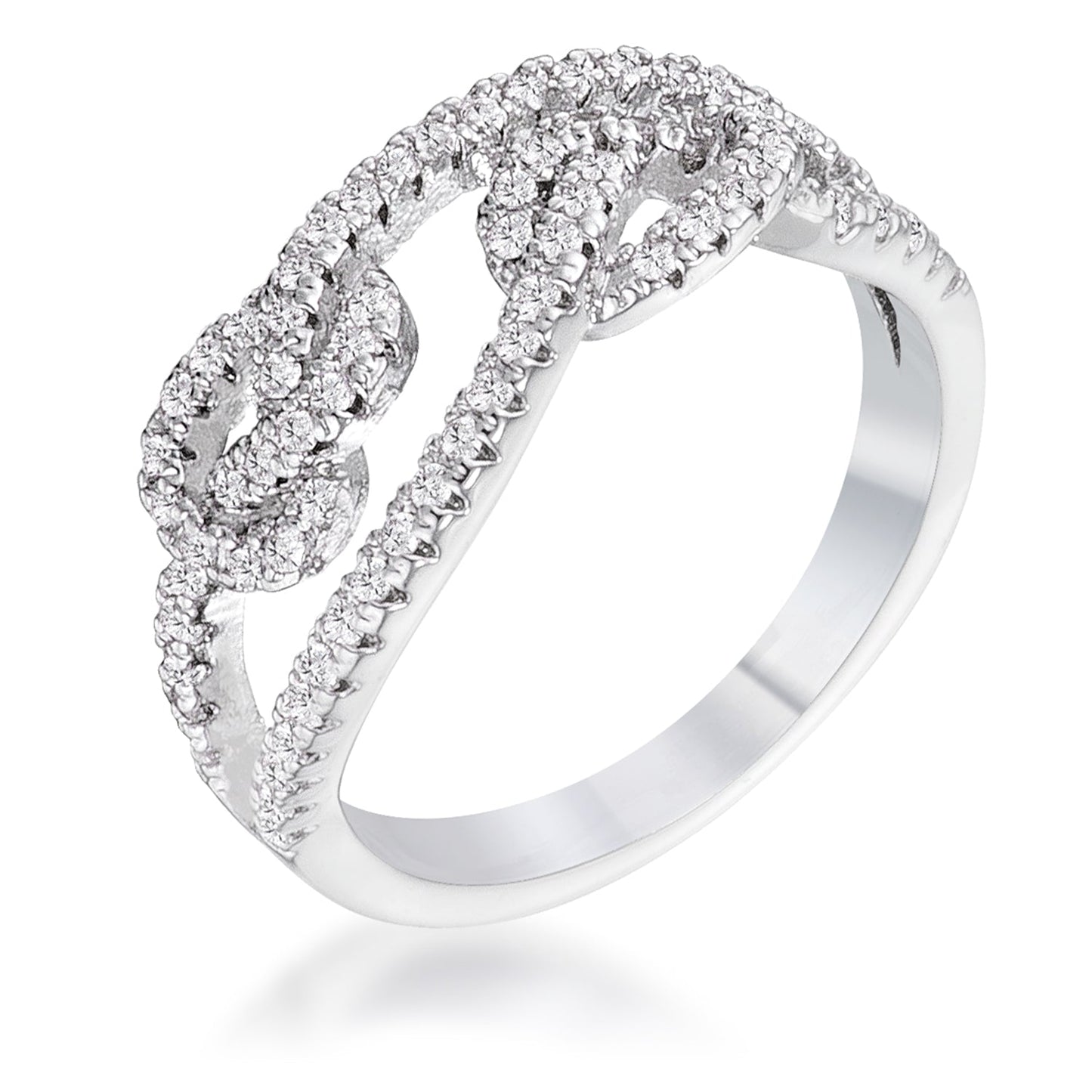 Avera 1.15Ct Plated Cubic Zirconia Pave Double Knot Ring