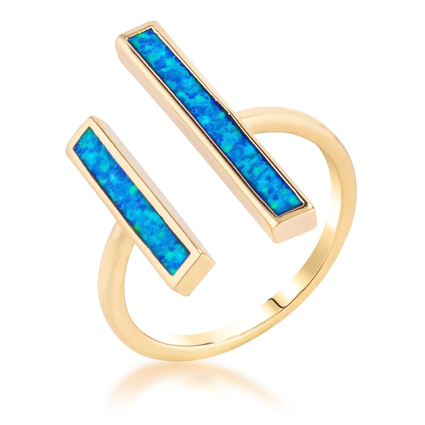 Avera Contemporary Opal Double Bar Ring In Pink