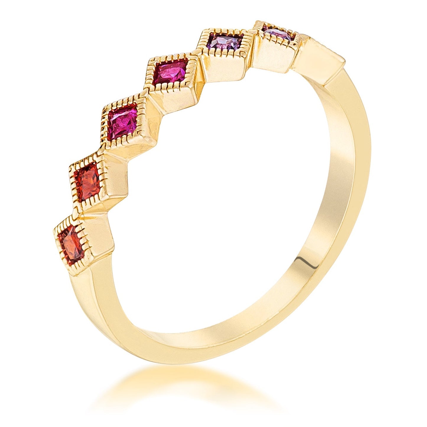 Avera Septem Multi-Color Princess Cut Half Eternity Band