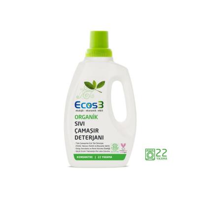 Ecos3 Organic Liquid Laundry Detergent - Gentle, Natural Stain Remover for Sensitive Skin & Baby Clothes - Eco-Friendly Clothes Washing (25.36 fl oz)
