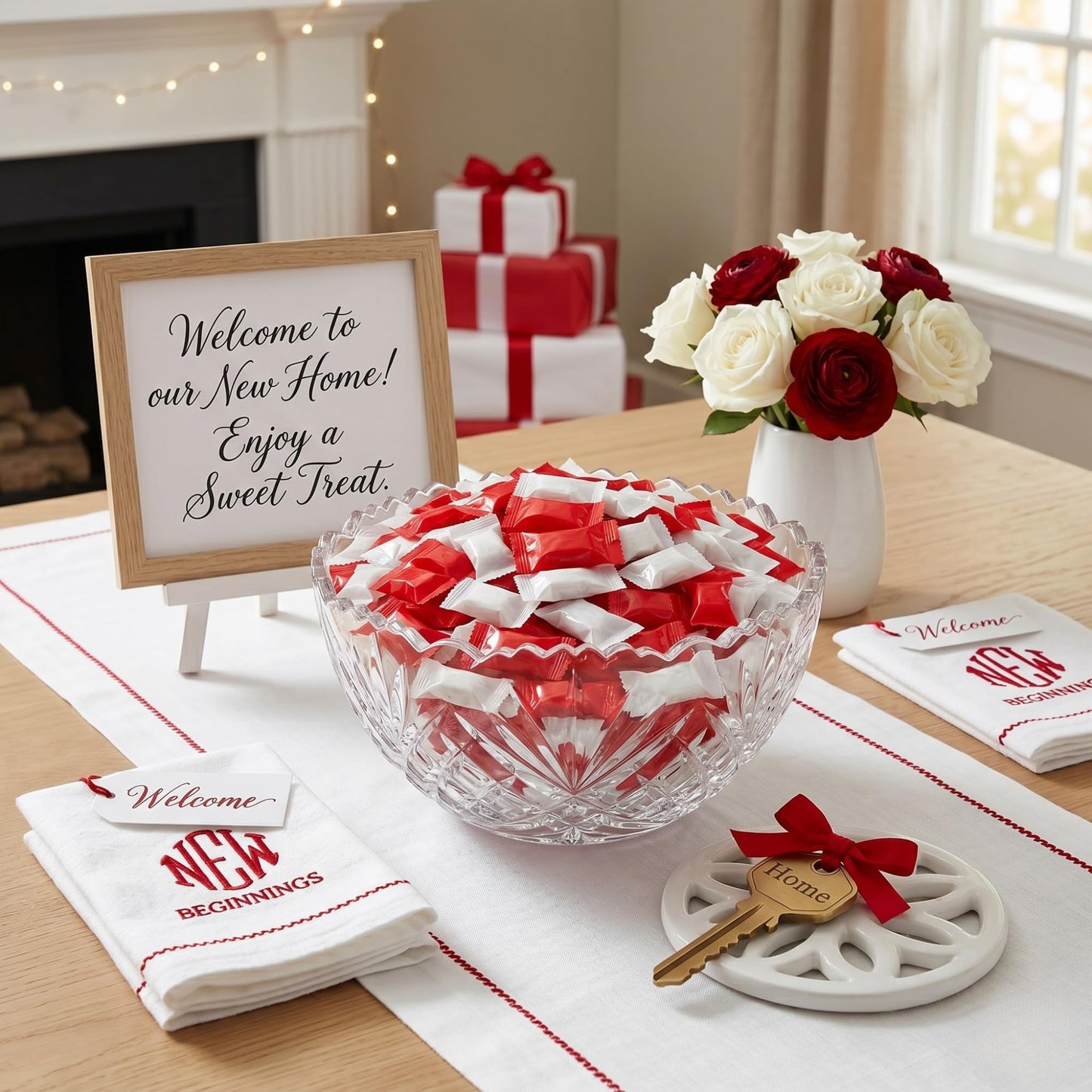 Red & White Buttermints 220ct – Individually Wrapped Butter Mints Bulk Candy for Peppermint Parties, Weddings & Holiday Candy Buffets
