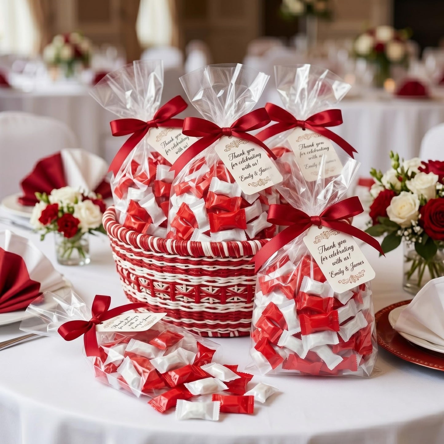Red & White Buttermints 220ct – Individually Wrapped Butter Mints Bulk Candy for Peppermint Parties, Weddings & Holiday Candy Buffets
