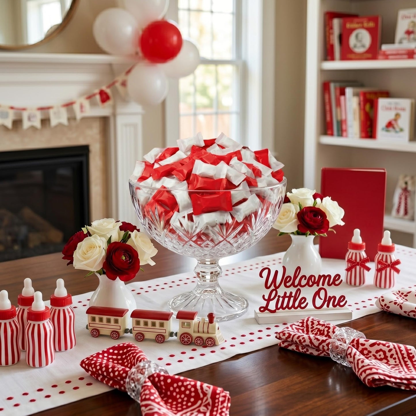 Red & White Buttermints 220ct – Individually Wrapped Butter Mints Bulk Candy for Peppermint Parties, Weddings & Holiday Candy Buffets