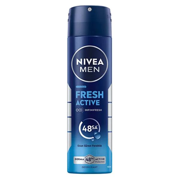 Nivea Men Fresh Active Deodorant Spray - 48 Hour Protection, Natural Scent, Dermatologically Tested - 5.07 fl oz