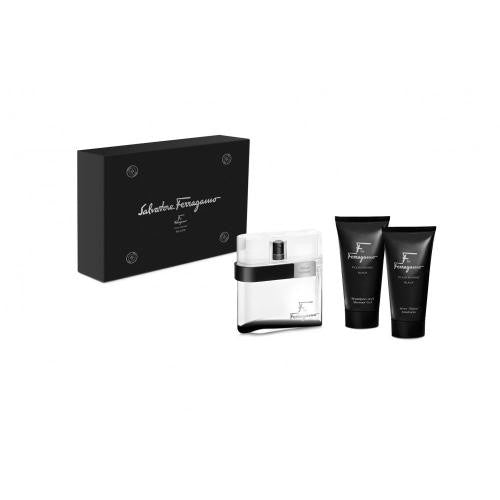 Gift/Set Ferragamo (F( Black 3 Pcs. [3.4 Fl Perfume By Ferragamo For Men
